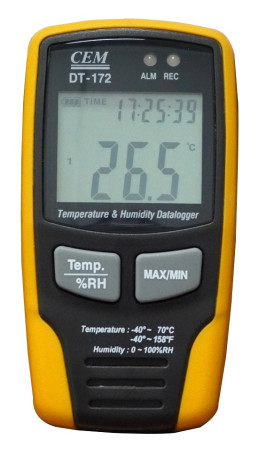 Измеритель-регистратор температуры и влажности, даталоггер DT-172 CEM, автономный программируемый самописец (Госреестр РФ)