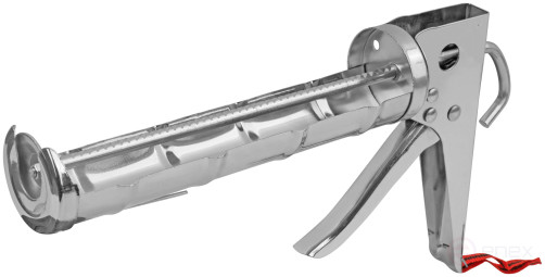Sealant gun 225 mm semi-casing, reinforced chrome, toothed stem
