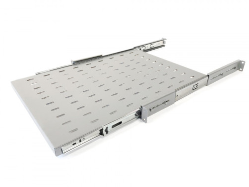 TSS3-450-RAL7035 Sliding shelf with 19" mounting, depth 450 mm, load up to 20 kg, for TTB cabinets 600-1200mm deep, color gray (RAL 7035)