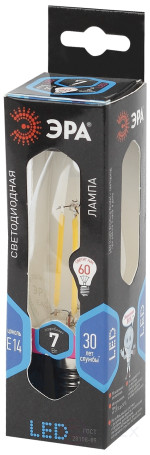 Лампа светодиодная ЭРА F-LED B35-7W-840-E14 7Вт филамент свеча нейтральный белый свет Е14