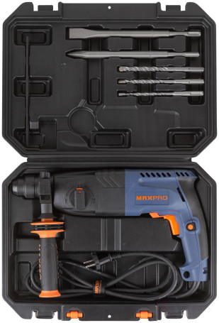 MAX-PRO Rotary hammer mounting 620 W; 0-1000 rpm; 2.5 J; 3 modes; L/W/M-30/24/13; 2.8 kg; SDS-PLUS; anti-vibration handle; rubber inserts; cut