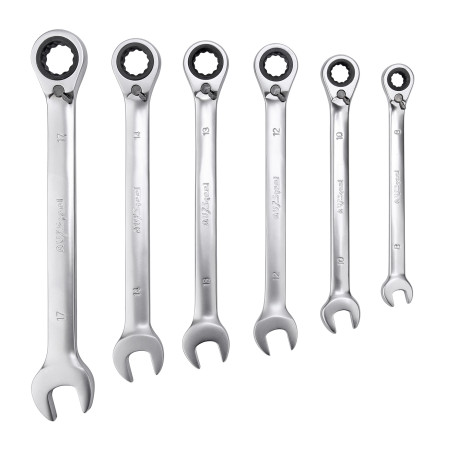 Набор ключей комбинированных трещоточных реверсивных AV Steel 6 предметов