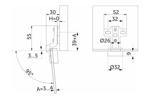 Inner loop for glass with spring h0 slide-on AKS (round plug chrome)