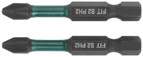 Биты кованые ударные, сталь S2, односторонние 50 мм PH2, Профи 2 шт., блистер