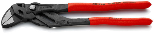 Клещи переставные - гаечный ключ, 52 мм (2"), L-250 мм, серые, 1-к ручки