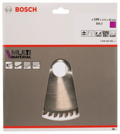 Multi Material saw blade 190 x 30 x 2.4 mm; 54