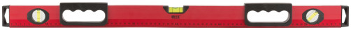 Уровень "Бизон", 3 глазка, красный корпус, магнитная полоса, ручки, шкала 800 мм