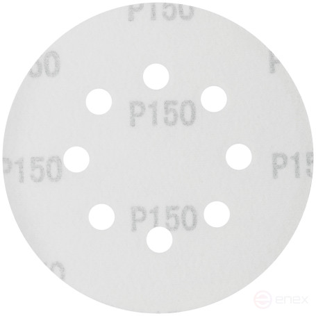 Круги шлифовальные с отверстиями (липучка), алюминий-оксидные, 125 мм, 5 шт. Р 150