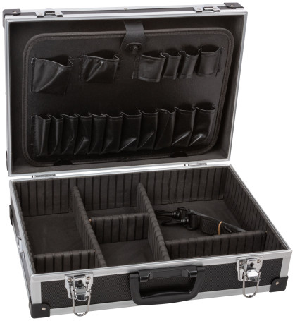 Tool box aluminum (43 x 31 x 13 cm) black