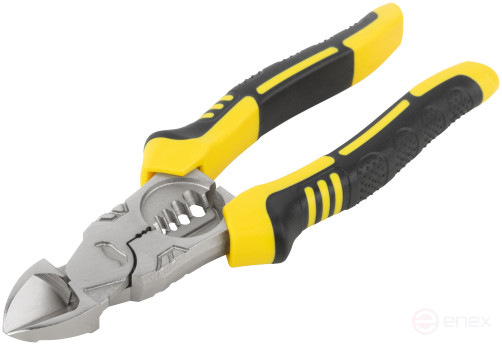Multifunctional side cutters, eccentric hinge, rubberized handles, Profi 180 mm