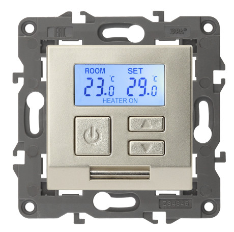 14-4111-04 ERA Thermostat universal 230V-Imah16A, IP20, Era Elegance, Champagne