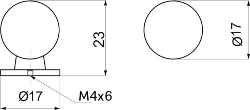 Handle meb. button met. GN34 chrome AKS