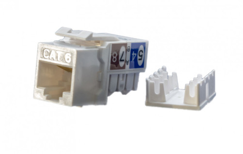 KJ9-8P8C-C6-90-WH Keystone Jack Insert RJ-45(8P8C), Category 6, white