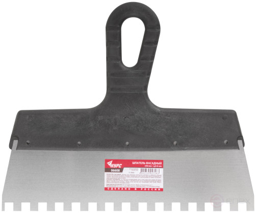 Шпатель фасадный нержавеющий зубчатый 250 мм / зуб 8 мм