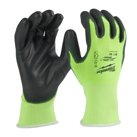 Перчатки защитные Hi-Vis Cut level (Хай Виз Кат Левел) 1/A, M/8