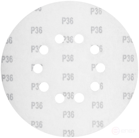 Круги шлифовальные с отверстиями (липучка), алюминий-оксидные, 225 мм, 5 шт. Р 36
