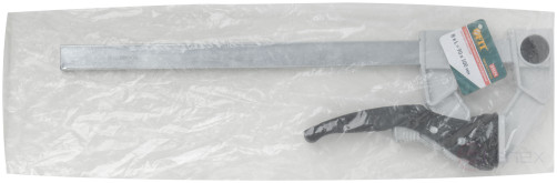 Струбцина рычажная быстрозажимная, усилие сжатия 200 кг, рычажный храповый механизм, металлический корпус, Профи, 90 х 300 мм