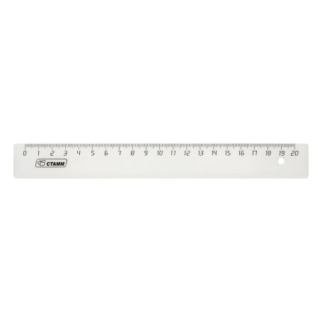 Ruler 20cm STAMM, plastic, transparent, colorless