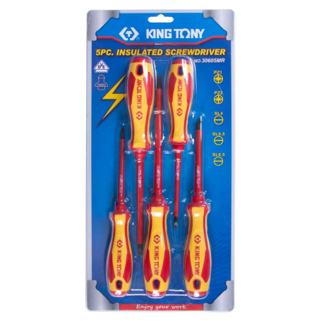 Screwdriver set, dielectric, 5 pieces KING TONY 30605MR