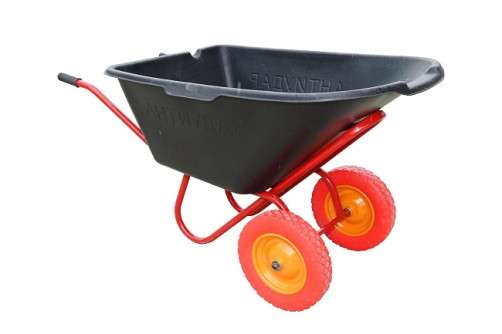 Industrialist 2-wheel anti-impact wheelbarrow, 180 liters (cast wheel)