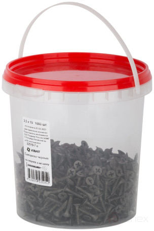 Саморезы черные по гипроку к металлу 3,5 х 19 (фасовка Ведро 1000 шт)