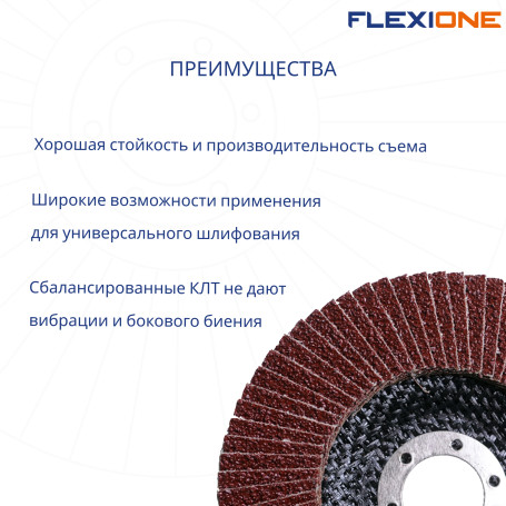 Flat petal circle 125x22.2 mm P40 Flexione blue line