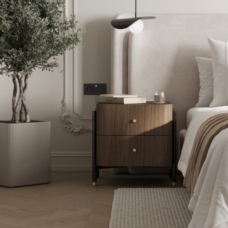 Ручка меб. кнопка мет. BELL черный матовый, AKS