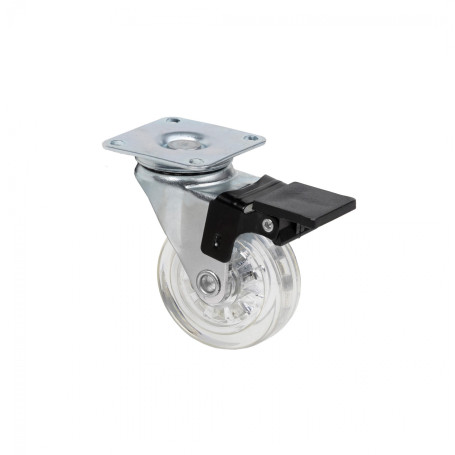 Wheel meb. SHIFT d75 h99 with a platform with a torm., transparent AKS