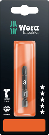 855/4 IMP DC Impaktor PZ SB Impact bat, diamond coating, shank 1/4" E 6.3, PZ 3 x 50 mm, with holder-euroslot