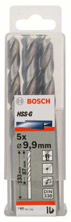 Свёрла по металлу HSS-G, DIN 338 9,9 x 87 x 133 mm