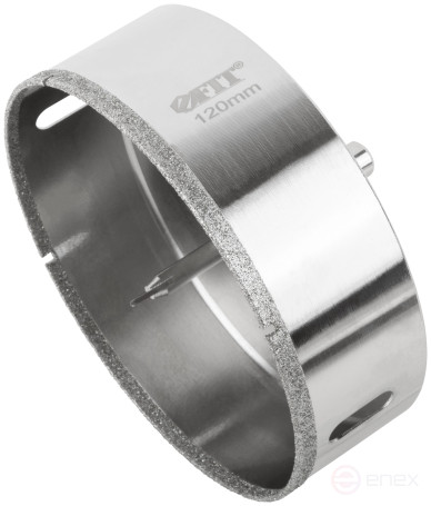 Коронка кольцевая по керамограниту, камню и кафелю алмазная с центровочным сверлом 120х70 мм