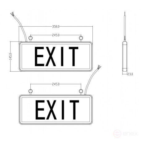 Emergency lamp ERA SSA-101-3-20 LED 3H 3W OUTPUT-EXIT-HUMAN-ARROW two-way
