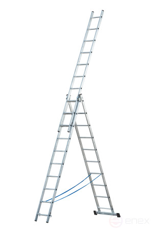 Three-section aluminum ladder, 3 sections of 10 steps AL 3x10 P60