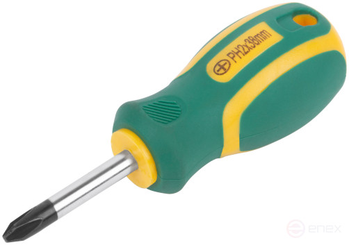 Screwdriver "Contour", CrV steel, rubberized handle 6x38 mm PH2