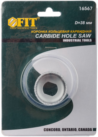 The ring crown on the tile is carbide, the depth of the cut is 25 mm, 38 mm