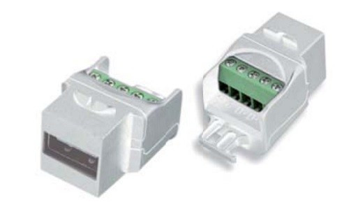 KJ1-USB-A2-SCRW-WH Вставка формата Keystone Jack USB 2.0 (Type A) под винт, ROHS, белая