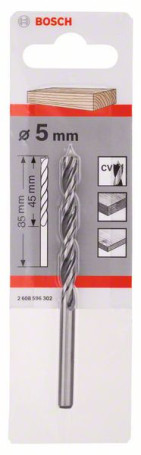 Спиральное сверло по древесине Standard 5 x 52 x 86 mm, d 5 mm