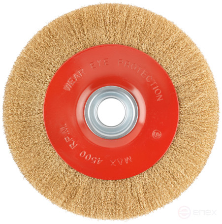 Корщетка-колесо, стальная латунированная волнистая проволока 250 мм