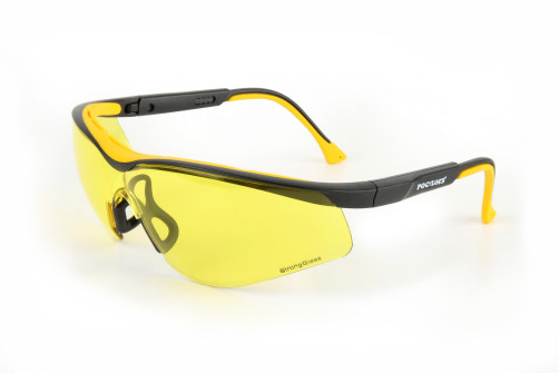 Safety glasses open O50 MONACO StrongGlass (2-1.2 pcs) amber color, 30 pcs.