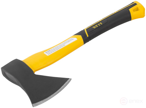 Axe forged reinforced steel, reinforced fiberglass handle 600 gr. with black powder coating