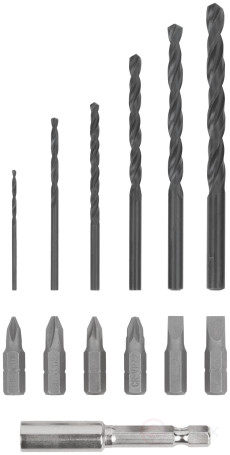 Acc power drill. 20 V; 0-400/1400 rpm; 40 Nm; 2 (Li-Ion) 2.0 Ah; 1.25 h.; Res. tilt; case