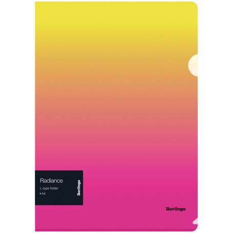 Папка-уголок Berlingo "Radiance", А4, 200 мкм, желтый/розовый градиент