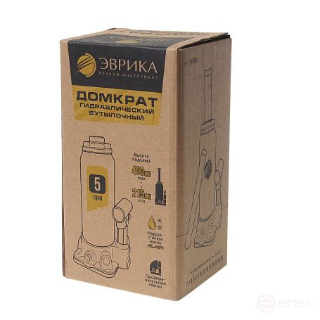 Hydraulic jack ER-80051 bottle with 5t valve, repair kit (lifting height 215-400mm) EUREKA /1/5