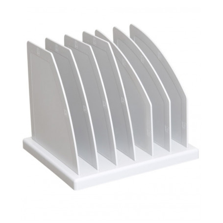 Stand for magazines and papers STAMM, prefabricated, 6 compartments, grey