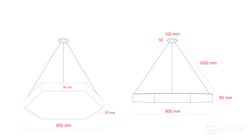Светильник LED ЭРА Geometria SPO-122-B-40K-066 Hexagon 66Вт 4000К 5300Лм 800*800*80 черный подвесной драйвер внутри