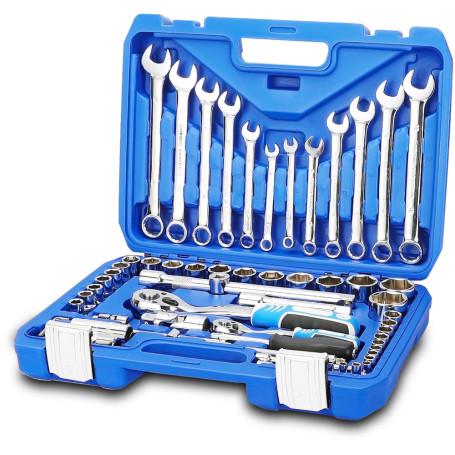 Tool Set 61 Items GOODKING B-10061 1/4" 1/2" Ratchet 72 Teeth Car Tool Set