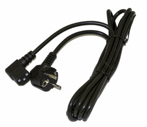 PWC-IEC13A-SHM-1.8-BK Computer Power Cable (Schuko+C13 (corner)) (3x0.75), 10A, corner fork, 1.8m, color black (PVS-AP-3*0,75-250- S22C13S-10-1.8 GOST 28244-96)