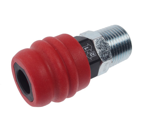 The connector is a quick-release composite dual-mode 1/2" external. thread (European standard, BRS type mom) JTC /1