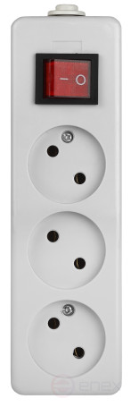 ERA K-3s block 3 sockets without grounding with switch white