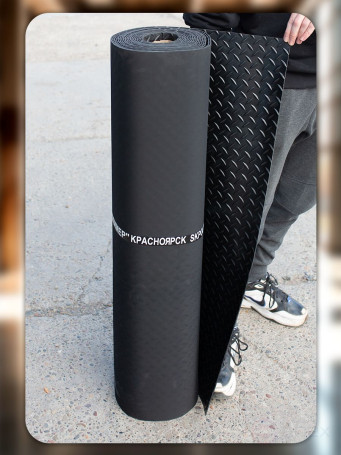 Floor covering rolled 1x10m "Herringbone", black
